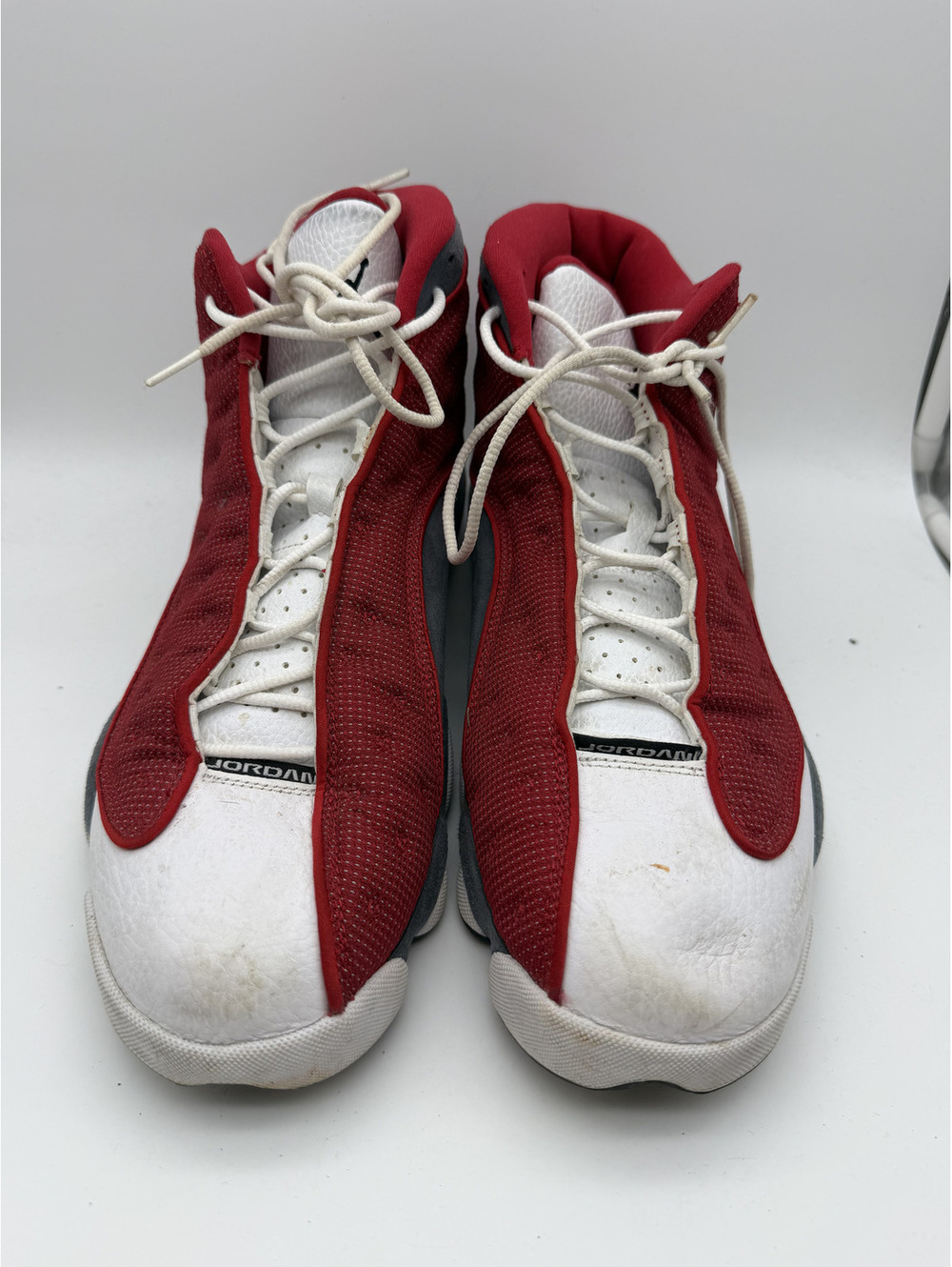 Air Jordan 13 Retro Red Gray White Basketball Shoes, Size 13